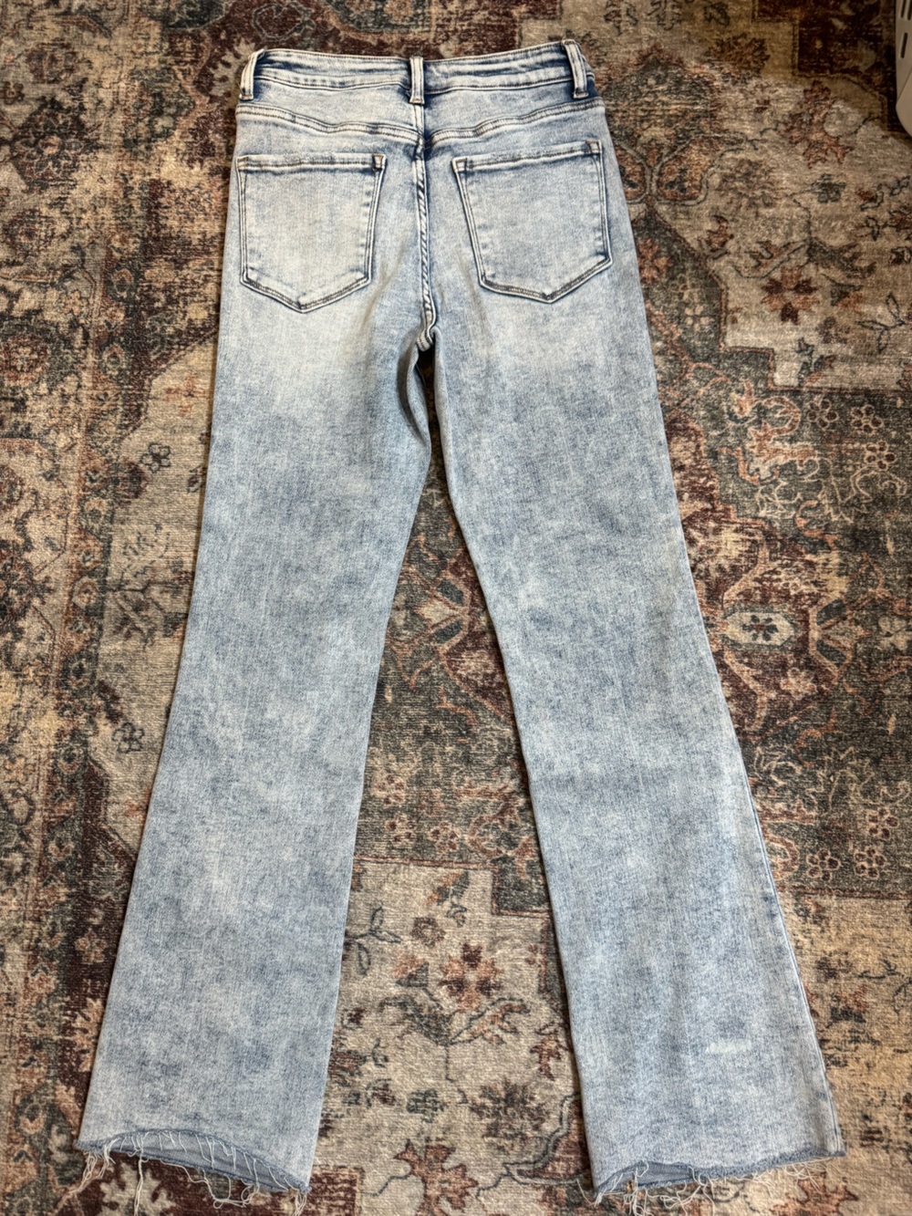 Women's Light Acid Wash Flare Jeans - Picture 2 of 4